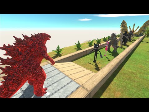GODZILLA RED VS GHIDORAH DEATH RUN - Animal Revolt Battle Simulator
