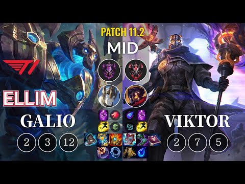 T1 Ellim Galio vs Viktor Mid - KR Patch 11.2