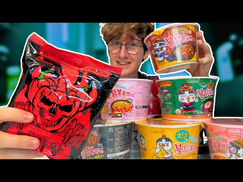 I Tried EVERY Korean SPICY Buldak Ramen!