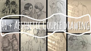 46+ Aesthetic Cute Couple drawing ideas inspiration for girls#asthetic #sketch 