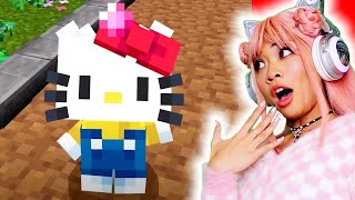 MEETING HELLO KITTY IN MINECRAFT! #minecraft #sanrio