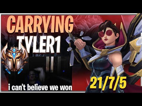 CARRYING TYLER1 TO CHALLENGER on his Mid lane Journey - Challenger Vayne