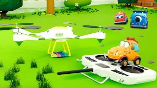 Pilotando e brincando com os carrinhos Mocas! Desenho animado infantil dos carrinhos monstros