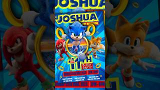 Sonic The Hedgehog Birthday Invitation