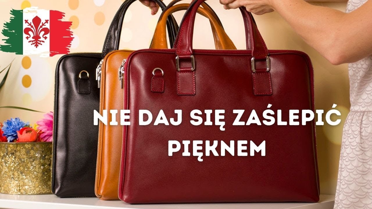Dlaczego nie widziałam tego wcześniej Włoska skórzana torba na dokumenty ze skóry naturalnej