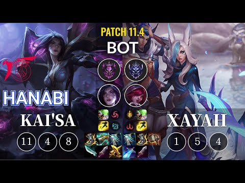TLN Hanabi Kai'Sa vs Xayah Bot - KR Patch 11.4