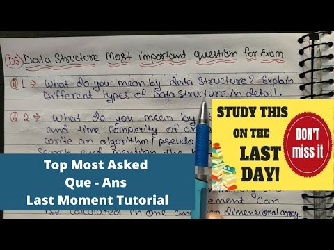 Data Structures and Algorithms tutorial Hindi Revise notes in one day