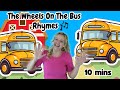 The Wheels On The Bus Go Round And Round Songs Nursery Rhymes Miss Katie Baby Songs