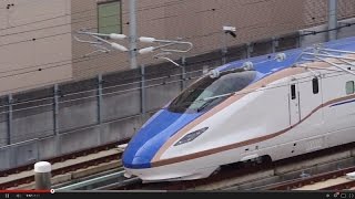 preview picture of video 'HOKURIKU SHINKANSEN Test Run at JR Kanazawa Station 北陸新幹線 本線試運転 JR金沢駅'