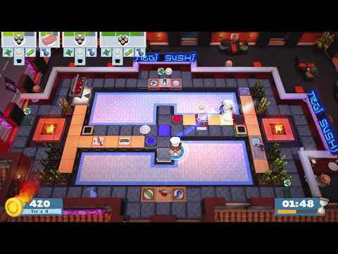 Overcooked 2 : Single Player 4 Star - Level 4-5 (Raccoon Chef)