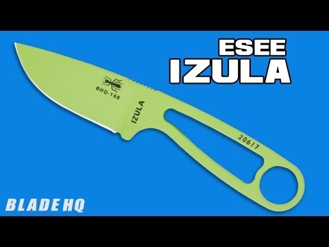 ESEE Izula Fixed Blade Neck Knife + Kit Extras (2.875" Venom Green)
