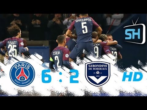 PSG vs Bordeaux 6-2 All Goals and Highlights Ligue 1 September 30 ,2017