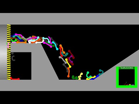 52 Worm Race Survival in Algodoo - Thc Game Mobile