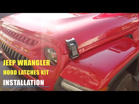 How to Install 2007 - 2021 Jeep Wrangler JL JK Hood Latches Kit with US. Flag in Less Than 3 Minutes