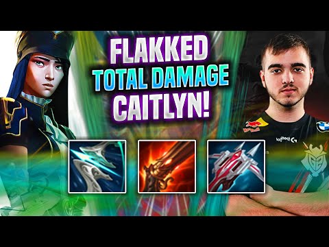 FLAKKED TOTAL DAMAGE WITH CAITLYN IN SOLOQ! - G2 Flakked Plays Caitlyn ADC vs Jhin! | Season 2022