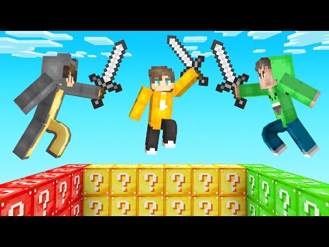 Minecraft LUCKY BLOCK WALL BATTLE (1v1v1)