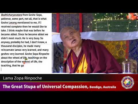 20180506 2000 LZR GSUC Bendigo - Commentary Wheel of Life. Memories Lama Yeshe and his passing away