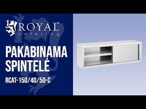vaizdo įrašas - Pakabinama spintelė - 1 500 x 400 x 500 mm - 75 kg apkrova vienam skyriui - „Royal Catering“