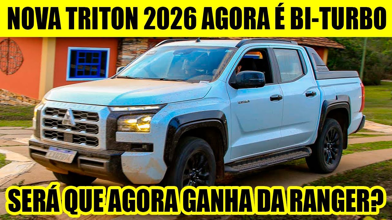 MITSUBISHI APRESENTOU A NOVA TRÍTON 2026 COM MOTOR BI-TURBO