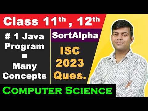 Sortalpha String Array Sort Object Passing V Important Java Program 2023 Isc Computer Sc
