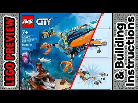 PREVIEW: 60379, LEGO CITY, Deep-Sea Explorer Submarine​ & Building Instructions! LEGO 2023