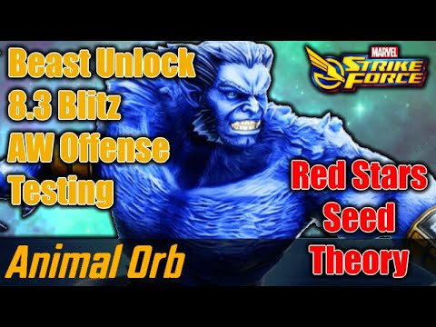 X-Men Beast Unlock | 8.3 Blitz Testing | Red Stars Seed Theory | Marvel Strike Force | MSF