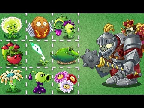 All PEASHOOTER & Other Plants POWER-UP vs Guard Giant Gargantuar Zombie - PVZ 2 Challenge