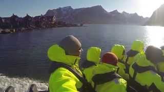 preview picture of video 'Amazing Lofoten - Deep Sea Rafting to Refsvika Cave'