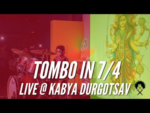 10 year old drummer Aarohan from Bangalore plays Tombo in 7/4 Live at Kabya Durgotsav 2025
