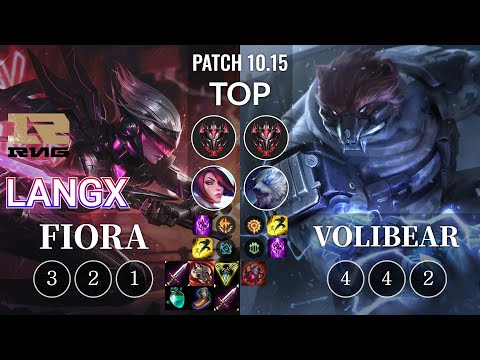 RNG Langx Fiora vs Volibear Top - KR Patch 10.15