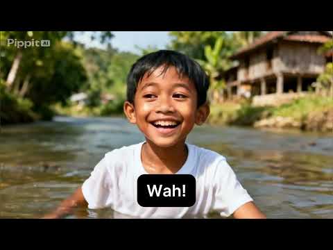 Seorang anak menemukan batu giok di sungai 