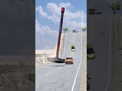 Lucky vs Unlucky Car & Bus vs Giant Hammer - BeamNG.Drive #shorts #beamngdrive