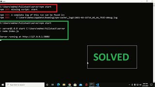 How to fix start script error when running npm start command | npm start error in express server