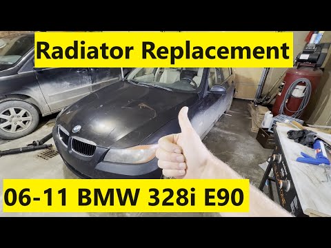 Radiator Replacement BMW 328i 06 07 08 09 10 11 2006 2007 2008 2009 2010 2011