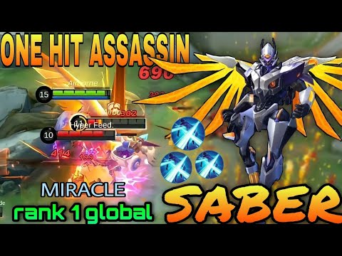 ONE HIT ASSASSIN!! Saber Top 1 Global - miracle top global saber MLBB