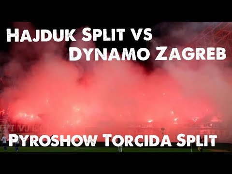 Hajduk Split vs Dynamo Zagreb 0-0. Torcida Split pyroshow!(Torcida Split vs Bad Blie Boys)12-03-2022