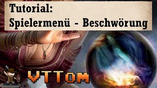 Spielermenü – Beschwörungen