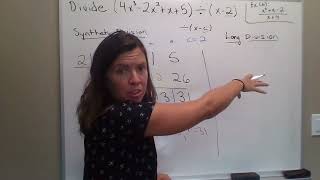 Synthetic division and long division