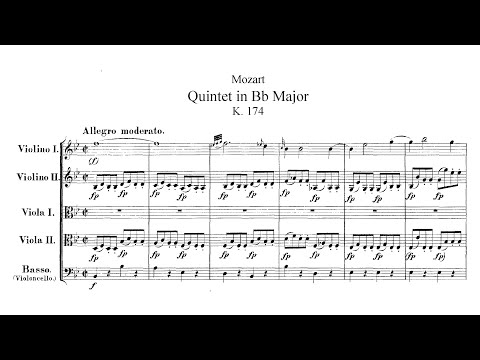 Mozart - String Quintet No. 1 in Bb Major K. 174 (Score)