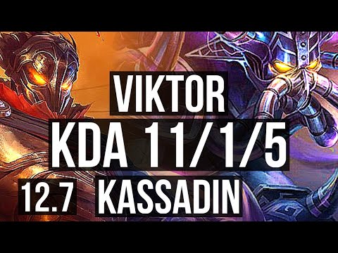 VIKTOR vs KASSADIN (MID) | 11/1/5, 70% winrate, Legendary | NA Diamond | 12.7