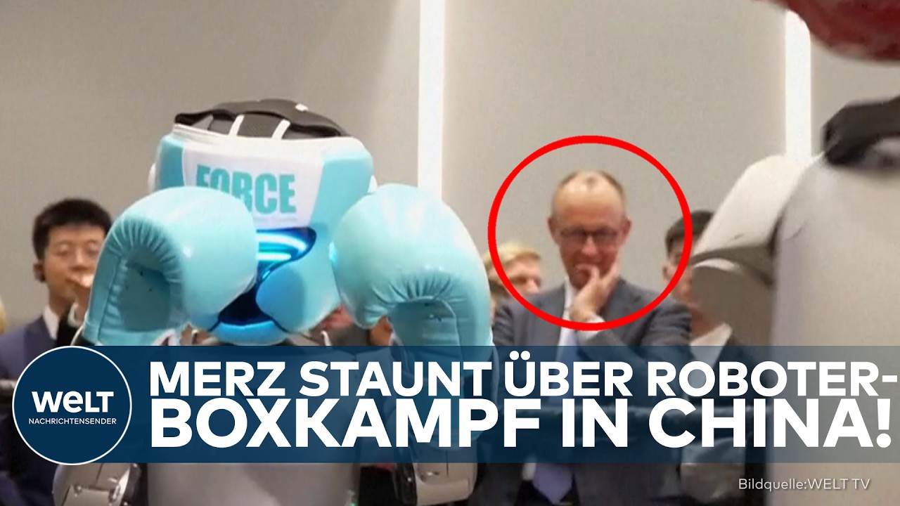 FRIEDRICH MERZ: KI-Roboter kämpfen im Ring! Kanzler zeigt sich beeindruckt von Chinas Technologie!