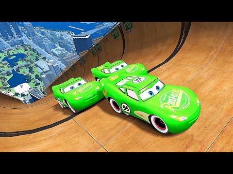 Lightning McQueen Green Car Highest Jump Ep. 1 - [GTA IV Fall Physics]