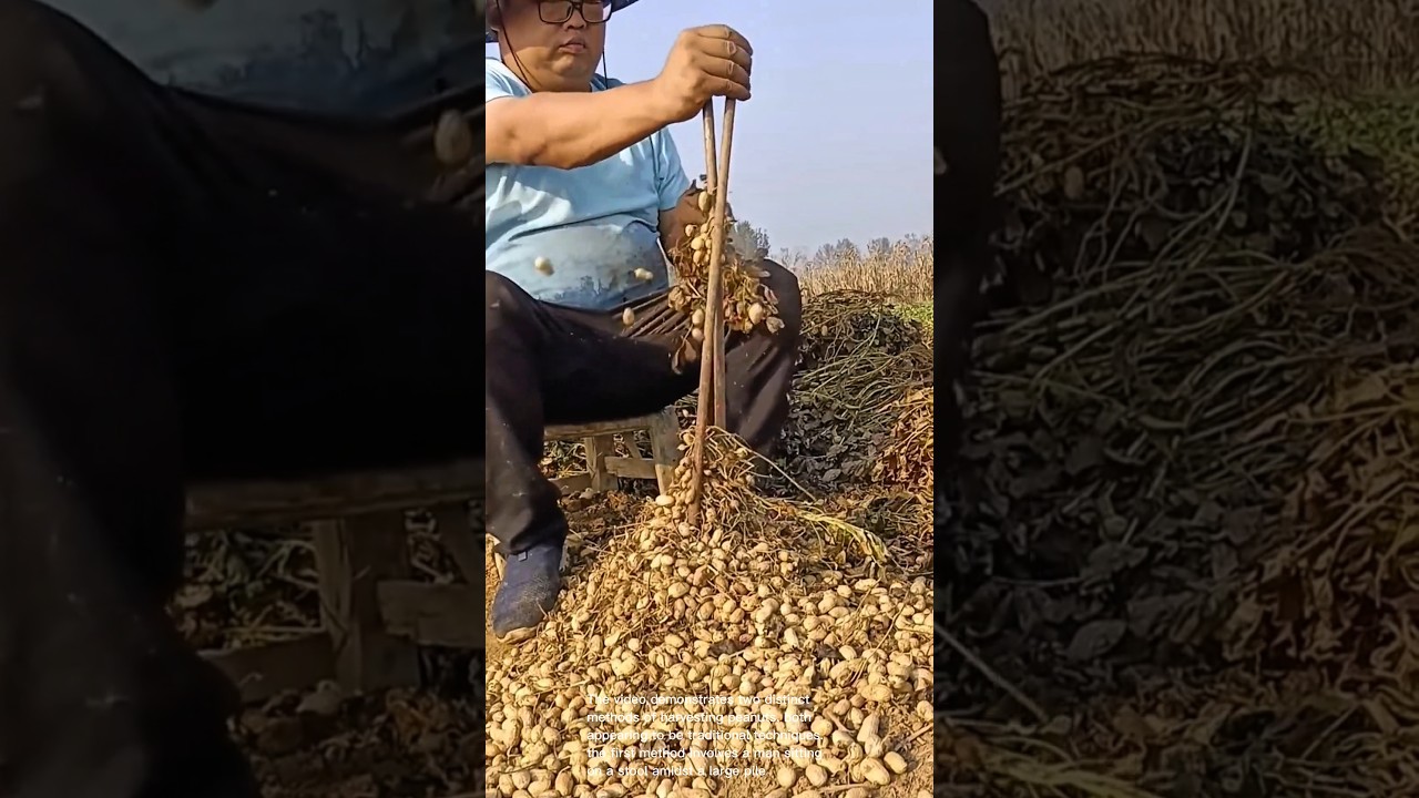 Ingenious Peanut Harvesting: Traditional Farming Techniques