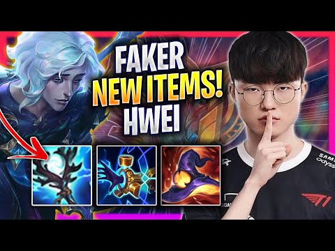 FAKER TRIES NEW CHAMPION HWEI WITH NEW ITEMS! - T1 Faker Plays Hwei MID vs Pyke! | Season 2024