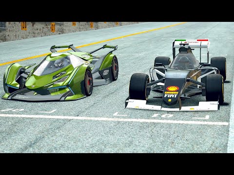 Lamborghini V12 Vision GT vs Ferrari FX i1 S1 at Old Monzza