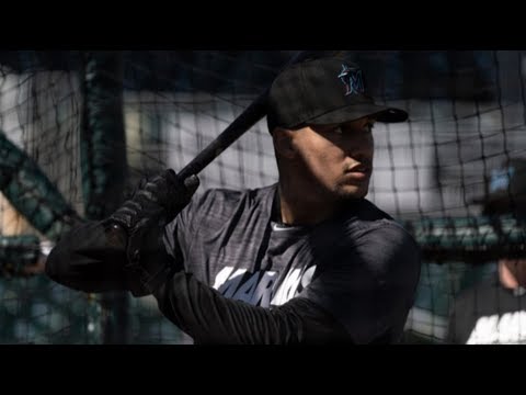 Miami Marlins prospect Victor Victor Mesa takes batting practice