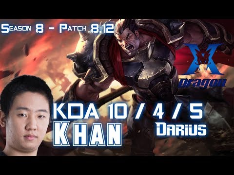 KZ Khan DARIUS vs SHEN Top - Patch 8.12 KR Ranked