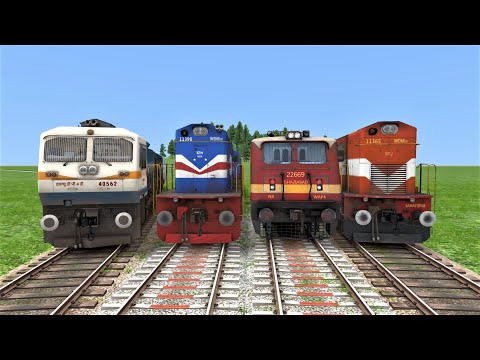 Trains Crossing on Bumpy railroad tracks | Railroad Crossing indian railways train simulator 2021