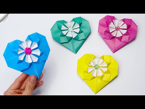Paper HEART WITH BOW easy paper craft ideas