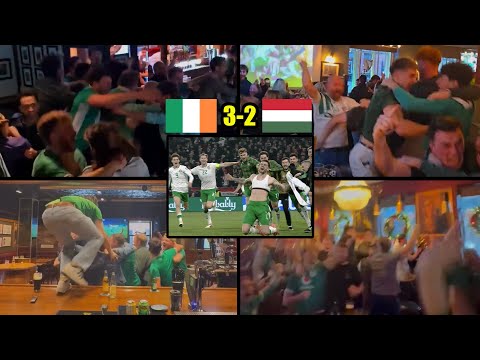 Insane Ireland Fan Reactions To Troy Parrott 90+6 Winner Against Hungary To Reach World Cup Playoffs
